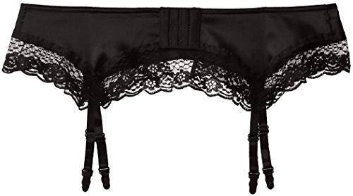SATIN GARTER BELT BLACK Q/S