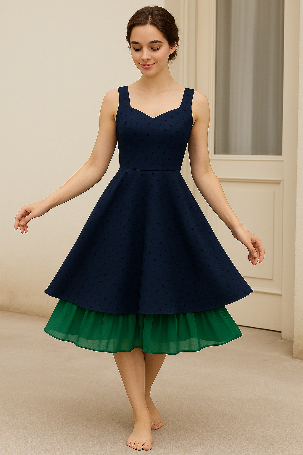 Malco Modes Tea-Length Green Petticoat Skirt â?? Vintage 50s Crinoline Underskirt for Dresses, Weddings & Halloween Costumes