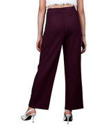 Noble Monk Women Regular Fit Casual Pant | High Waist Trouser | Wide Leg Baggy Korean Pants Trousers For Women Black