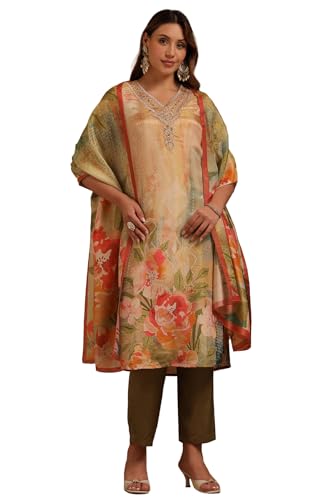 Soch Women Floral Print Suit Set with Zari