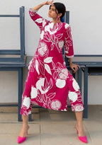 ANNI DESIGNER Womens Cotton Blend Straight Printed Kurta with Pant (ANAAR-Pink_M_Pink_Medium)