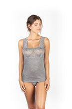 Mare Luxury Merino Wool Blend Women's Lace -Trimmed Tank Top (S - XXL). Proudly Made in Italy.