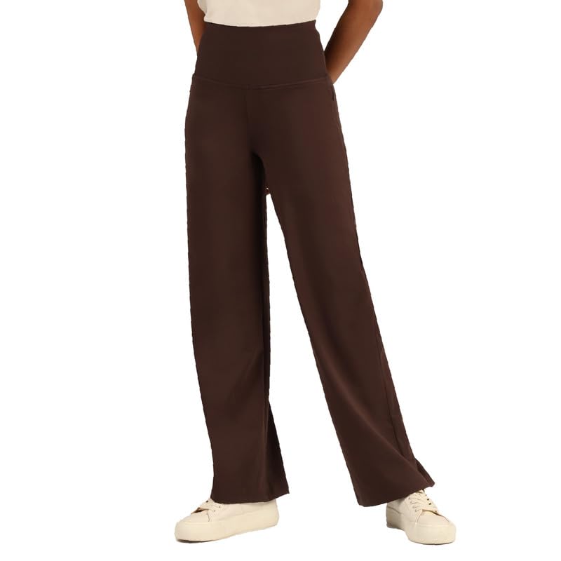 BlissClub Ultimate Sculpt Wide - Legged Pants, Ribbed Waistband, Wide Silhouette, 2 Zippered Pockets