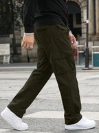 Greciilooks MenS Regular Fit Low Rise Cargos Trousers | Cargo Track Pant | Loose Fit | Regular Trouser | Treck PentS With Mult