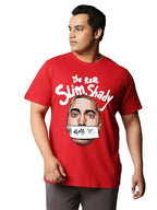 Bewakoof MenS Graphic Print Oversized Fit Half Sleeve Round Neck Cotton Plus Size T-Shirt_584941_Red_5Xl