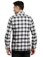 Turtle Men 100% Cotton Black & White Check Slim Fit Casual Shirt
