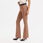 BlissClub AM:PM Air Flare Trousers Cotton for Women Upto 54 ft | Bootcut Trousers and Formal Pants for Women Office wear | Tail