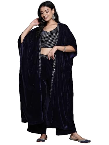 Libas Womens Solid Velvet Co-Ord Set For Women