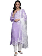 Varanga Women'S Rayon Solid Regular Kurta Lavender  Comfortable & Stylish, Casual Wear For Everyday Use (Medium)