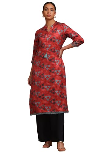 Soch Women Satin Geometric Regular Kurta (