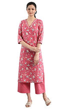 Pink Floral Print Ethnic Kurta Set