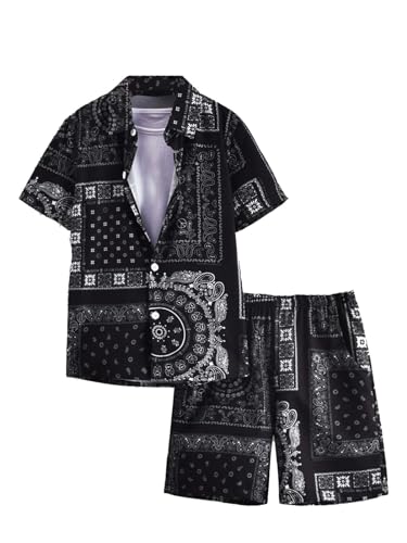 Dhruvi Trendz Mens Rayon Co-Ord Set Regular Fit Nightwear Set (Dt-Ms-6098&Sh183_Black_2Xl)