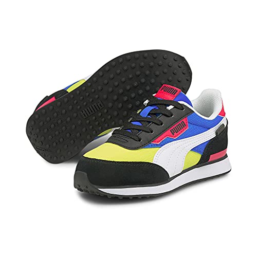 PUMA Future Rider Sneaker, Black-Yellow Glow-Ultra Blue, 3 US Unisex Little Kid
