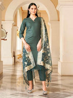 Womanista Women'S Poly Silk Straight Kurta With Pant & Dupatta| Kurta And Pants With Printed Dupatta(Kurtaset_1326)