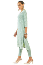 Soch Womens Sap Green Rayon Kurta With Ethnic Print
