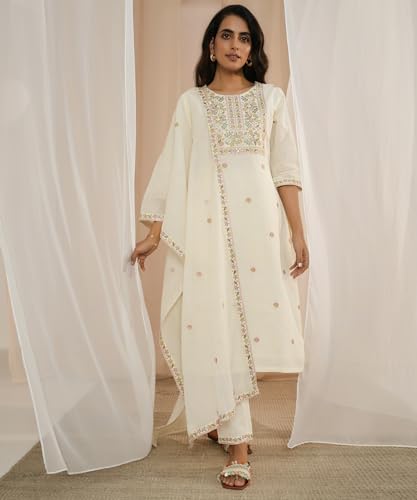 Libas WomenS Pure Cotton Kurta Sets (35219_Off White