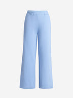 The Souled Store Flared Joggers: Powder Blue Women and Girls Pull On Solid Cotton Flared Joggers