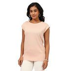 Move All Day Cap Sleeve Top, Cap Sleeve Detailing, Ribbed Hemline, 100% Cotton, Chic Workwear