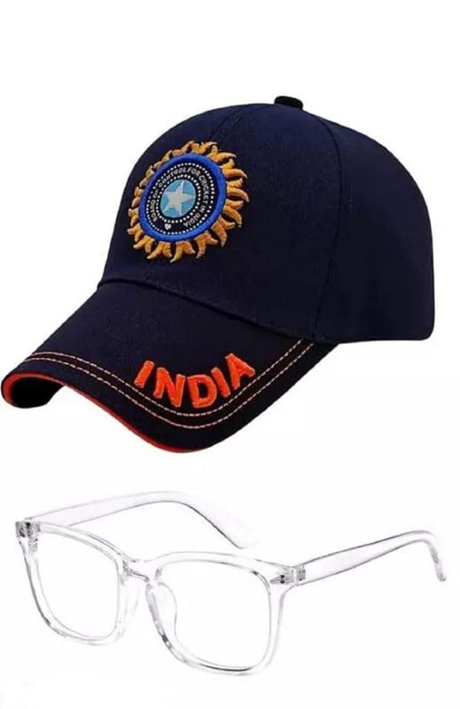 Capiteum MenS & Boys Adjustable Baseball Cap With White Sunglasses, Goggles Combo, Pack Of 2Dark Blue 55-50-50