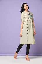 Greciilooks Women'S Rayon Printed Regular Kurta Set