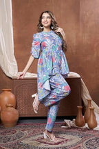 Leriya Fashion Women'S Rayon Floral Regular Western Co-Ord Set (Lf-W1936&Tr958_Grey_3Xl)