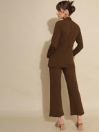 Selvia Co-ord Set for Women|Collared Neck Co-ord Set for Women| Blazer and Trouser|Solid Co-ord Set|Coat and Pant|2 Piece|Formal