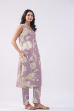 ANNI DESIGNER Women s Kurta with Trousers, purple, S