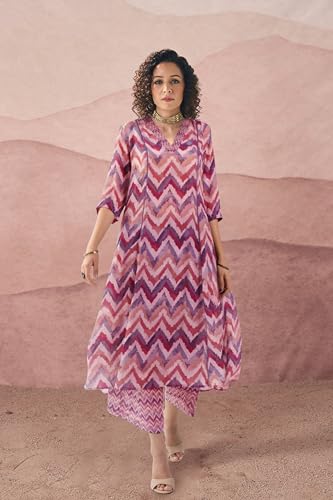 Toochki Dress For Women | Two Piece Dress For Women Long | Dress | Maxi Dress For Women | Dresses | Zig Zag Printed Dress | Cott