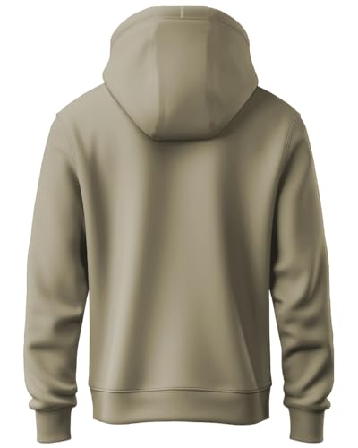 ADRO Men's Cotton Neck Hooded Sweatshirt (H24-ADRO-BE_Beige