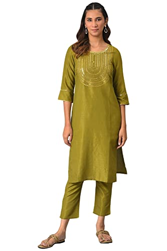 Aurelia Women Green Zari Embroidered Kurta With Straight Palazzo_22Auas12675-702901_Xl