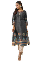 Soch Womens Black Muslin Blend Embroidered Kurta With Beads