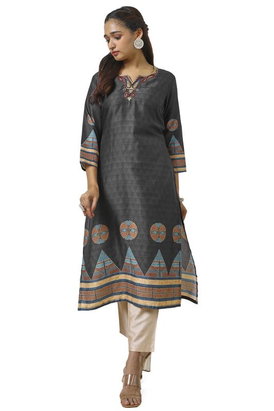 Soch Women Muslin Blend Embroidered Kurta with Beads