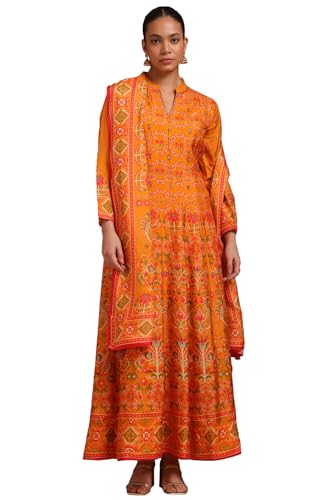 Soch Women Silk Blend Ethnic Motif Gown with Cutdana