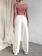 Leriya Fashion High Waist Trousers For Women  Flared Korean Style Formal Pants | Elegant Workwear For Office, College & Events W