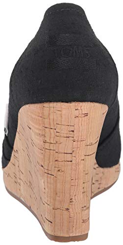 TOMS Women's Classic Espadrille Wedge Sandal, Black Scattered Woven, 5.5