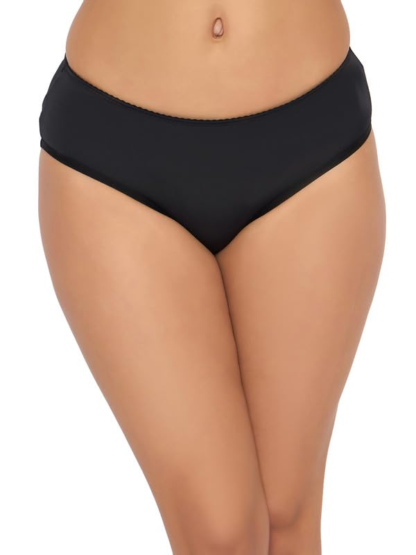 Clovia WomenS Medium Waist Outer Elastic Hipster Panty (Mp2370R13_Black_M)
