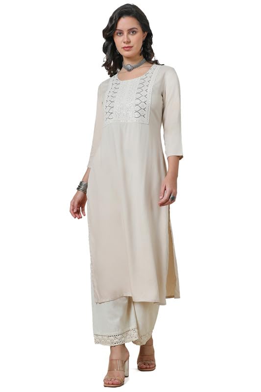 Soch Women Dori Embroidered Rayon Straight Kurta