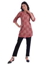 Aurelia Women'S Brown Printed Pure Cotton Straight Kurti (Size: L)-A30503-508832
