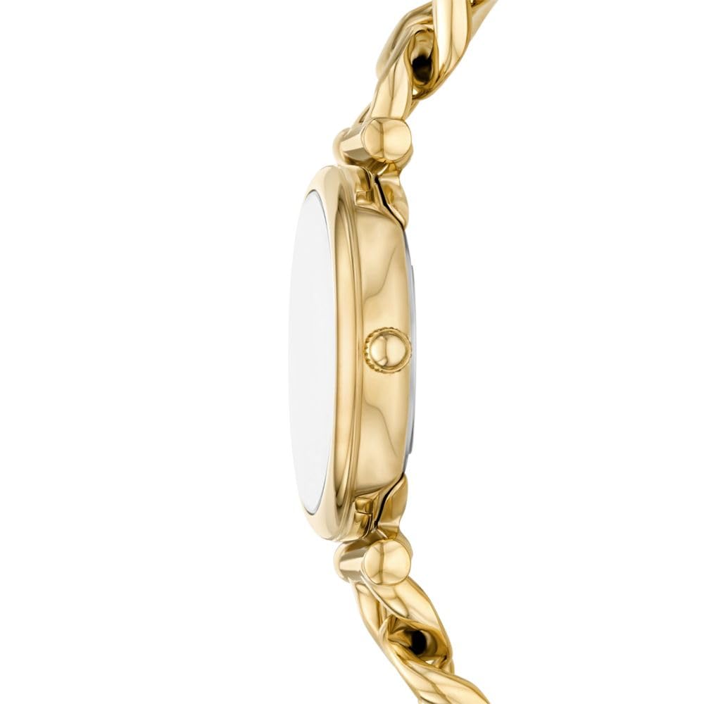 Fossil Women's Carlie Three-Hand Gold-Tone Stainless Steel Watch and Bracelet Set