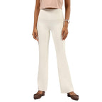 BlissClub Ultimate Flare Pants for Women Above 55 ft Tall | Ribbed Waistband, 4 Pockets | High Waist Trousers and Formal Pants 