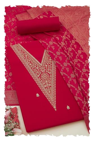 Soch Women Modal Silk Embroidered Unstitched Dress Material Sequins