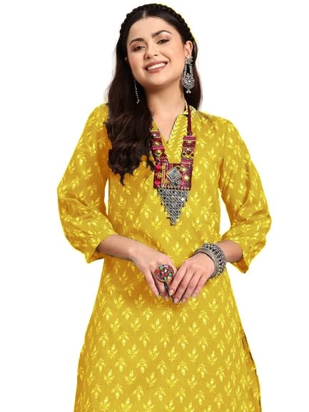 LookMark Womens Trendy Printed Cotton Blend Straight Kurta and Afghani Pant Set Perfect For Casual and Office Wear (AZ-LM-OG-KS