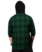 EyeBolger Mens Checkered Hooded Neck Full Sleeve T-Shirt