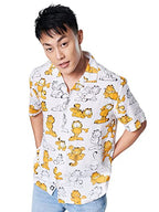 The Souled Store Men Official Garfield: Made To Lounger White Printed Summer Shirts Shirt For Men Casual Half Sleeves Regular Fi