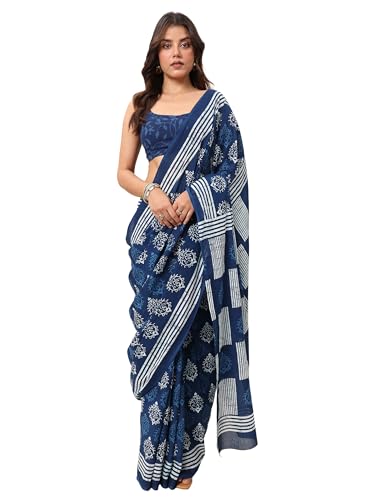 Libas Women41 Cotton Sarees (16217_Indigo 2)