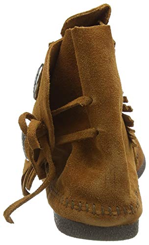 Minnetonka Mens Two Button Hardsole Boot, Brown, Size 13