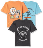 T2F Boys Cotton Front and Back Printed Oversized Fit T-Shirt (Pack of 3) Multicolour