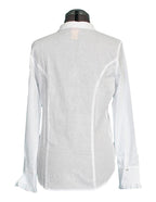 100% COTTON CENTER RUFFLE BLOUSE