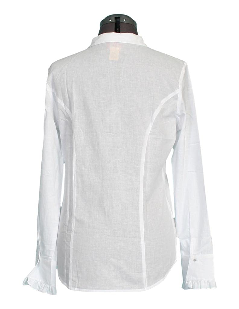 100% COTTON CENTER RUFFLE BLOUSE