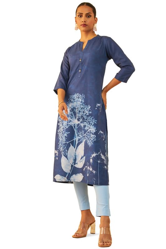 Soch Women Muslin Blend Placement Floral Print Straight Kurta